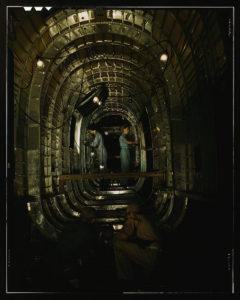inside a fuselage under construction 1942