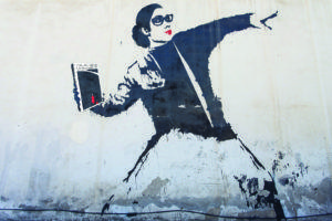 Librarian Bomber graffiti 